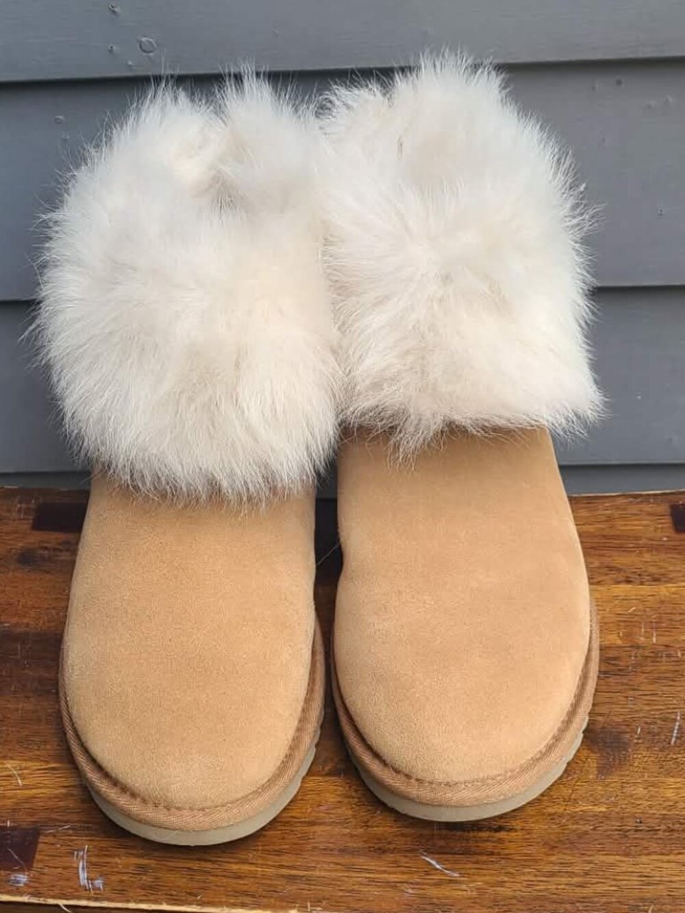 UGG Valentina Chestnut Suede Shearling Boots size 9